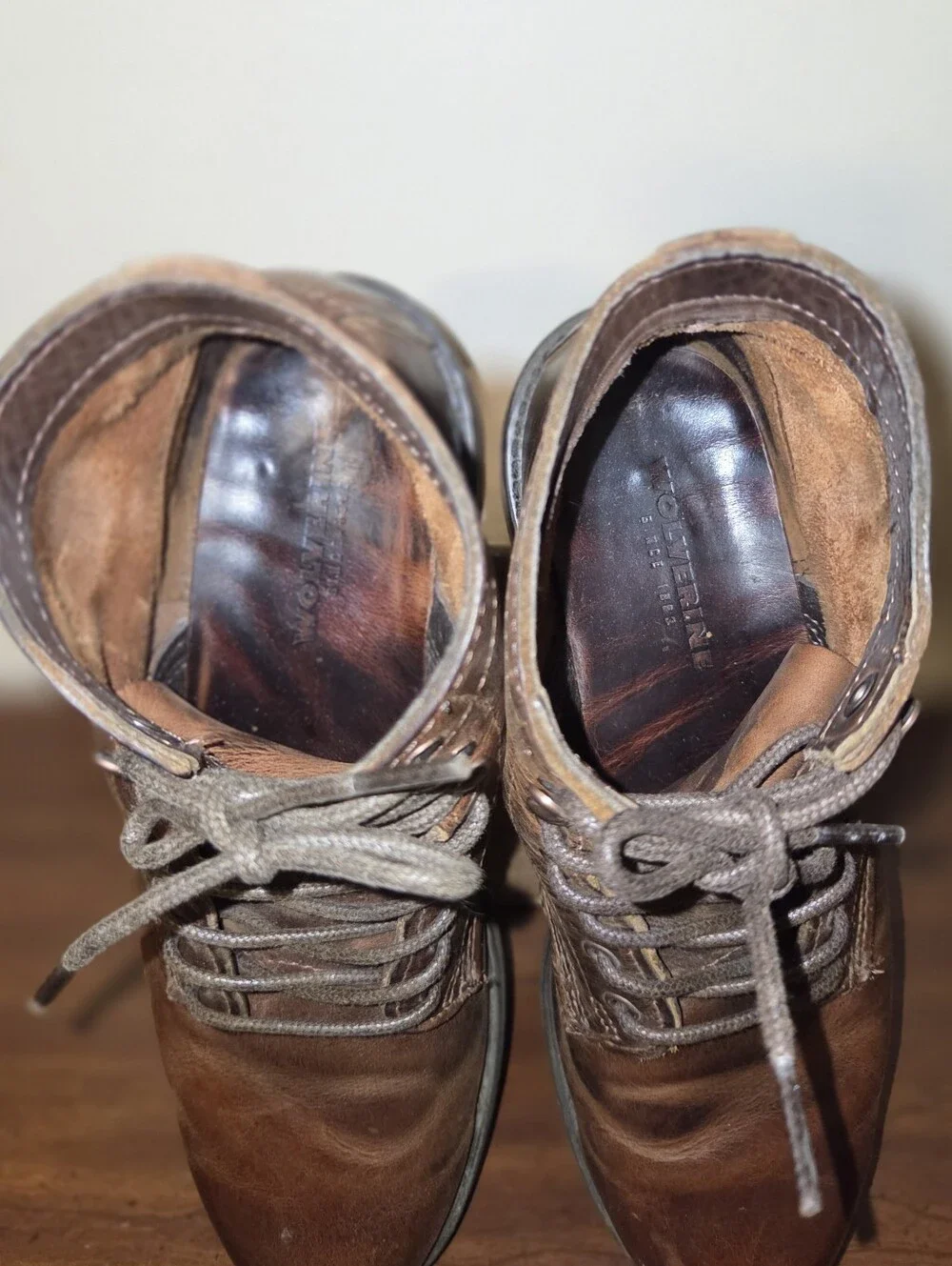 Wolverine 1000 Mile Boots Men 7.5 Rust Brown Leather Plain Toe Vibram W05299 USA